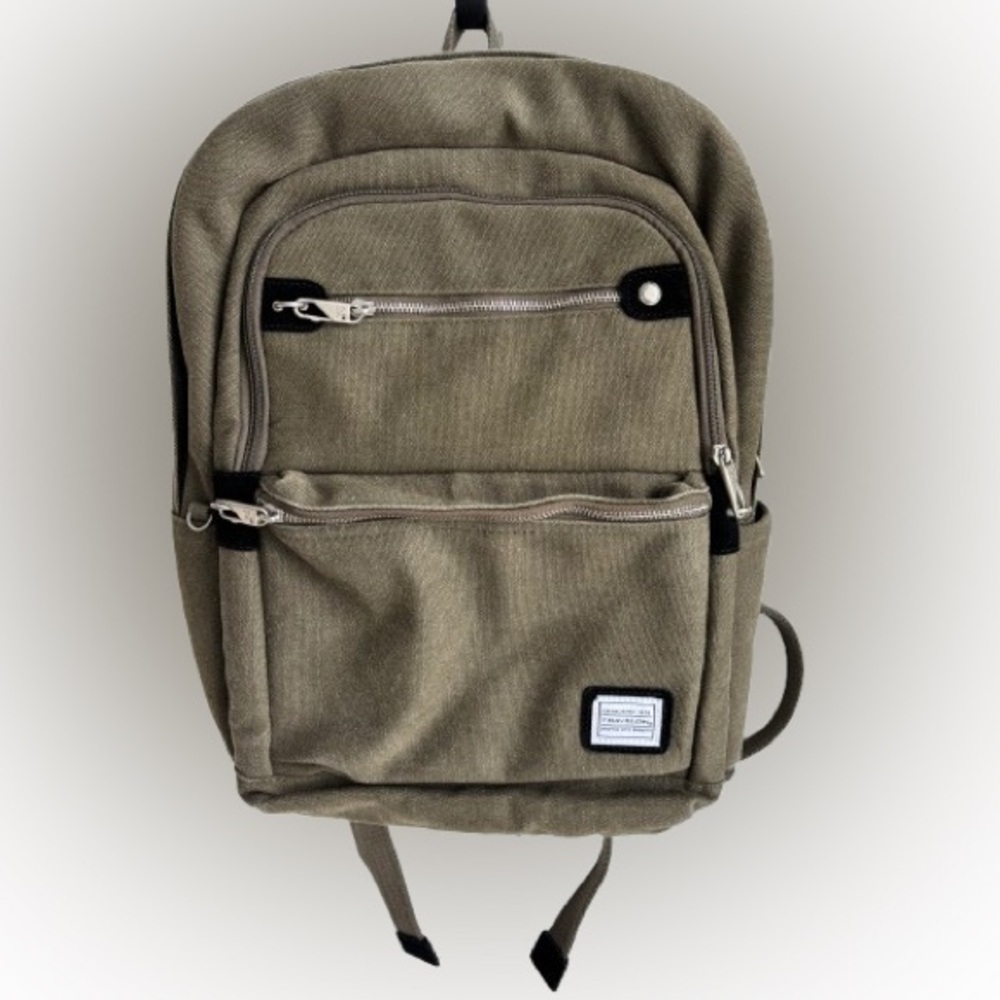 Travelon Heritage canvas anti-theft security backpack in sage green